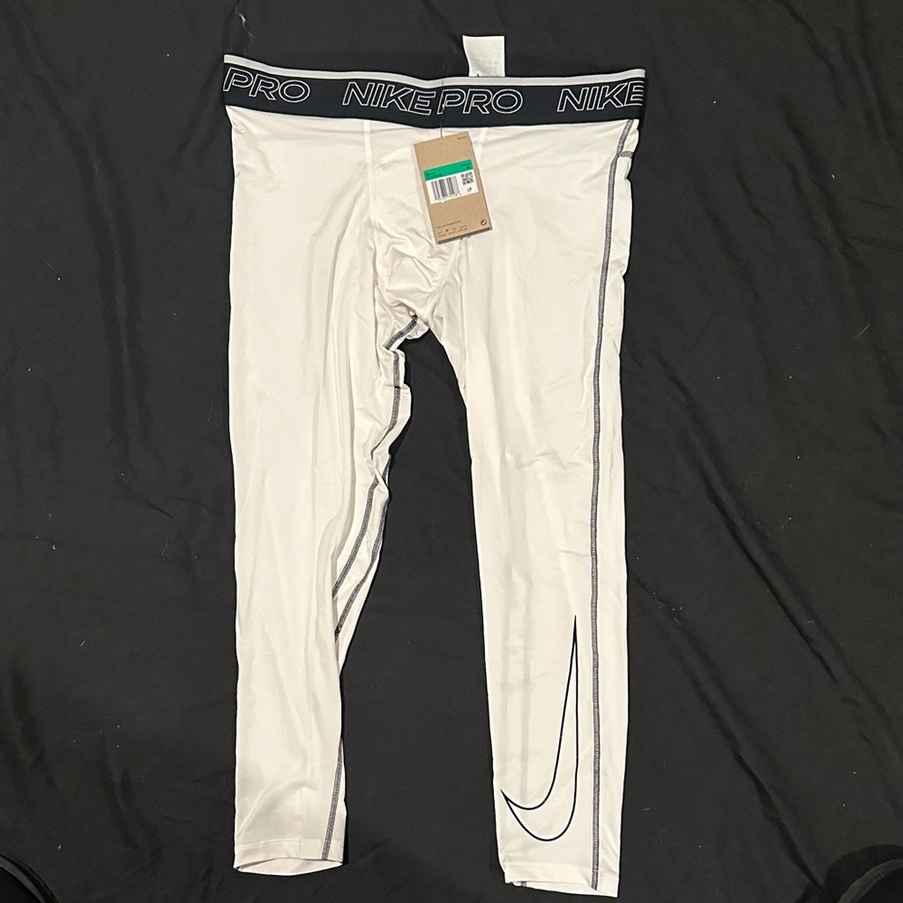 Nike Pro White and Black Leggings
